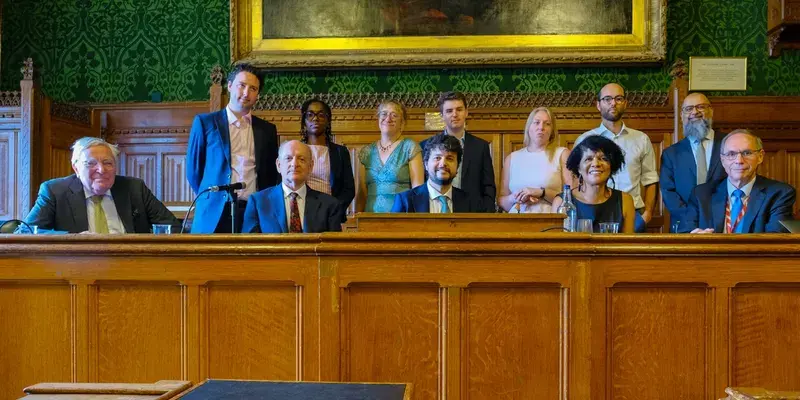 Speakers and organisers at the PauseAI UK discussion in Parliament, September 2026